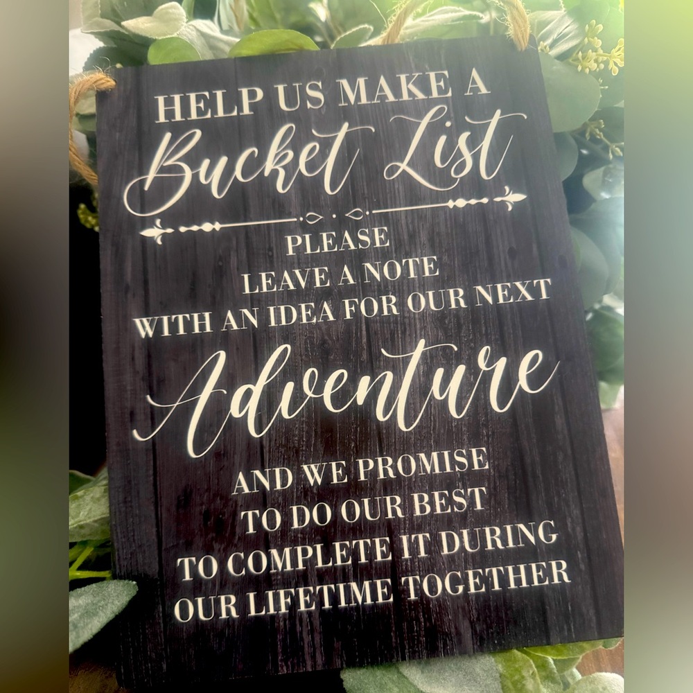 WEDDING BRIDAL SHOWER CHALKBOARD WOOD SIGN